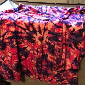 LuLaRoe L Maxi Skirt Pink Purple Tie-dye